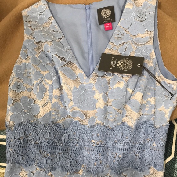 Vince Camuto ice blue lace overlay sheath dress - Picture 4 of 4